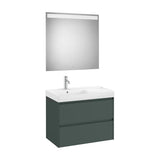 Ensemble de Salle de Bains Avec Bac À Gauche de Couleur Vert Mat Ona Unik 80 cm Roca