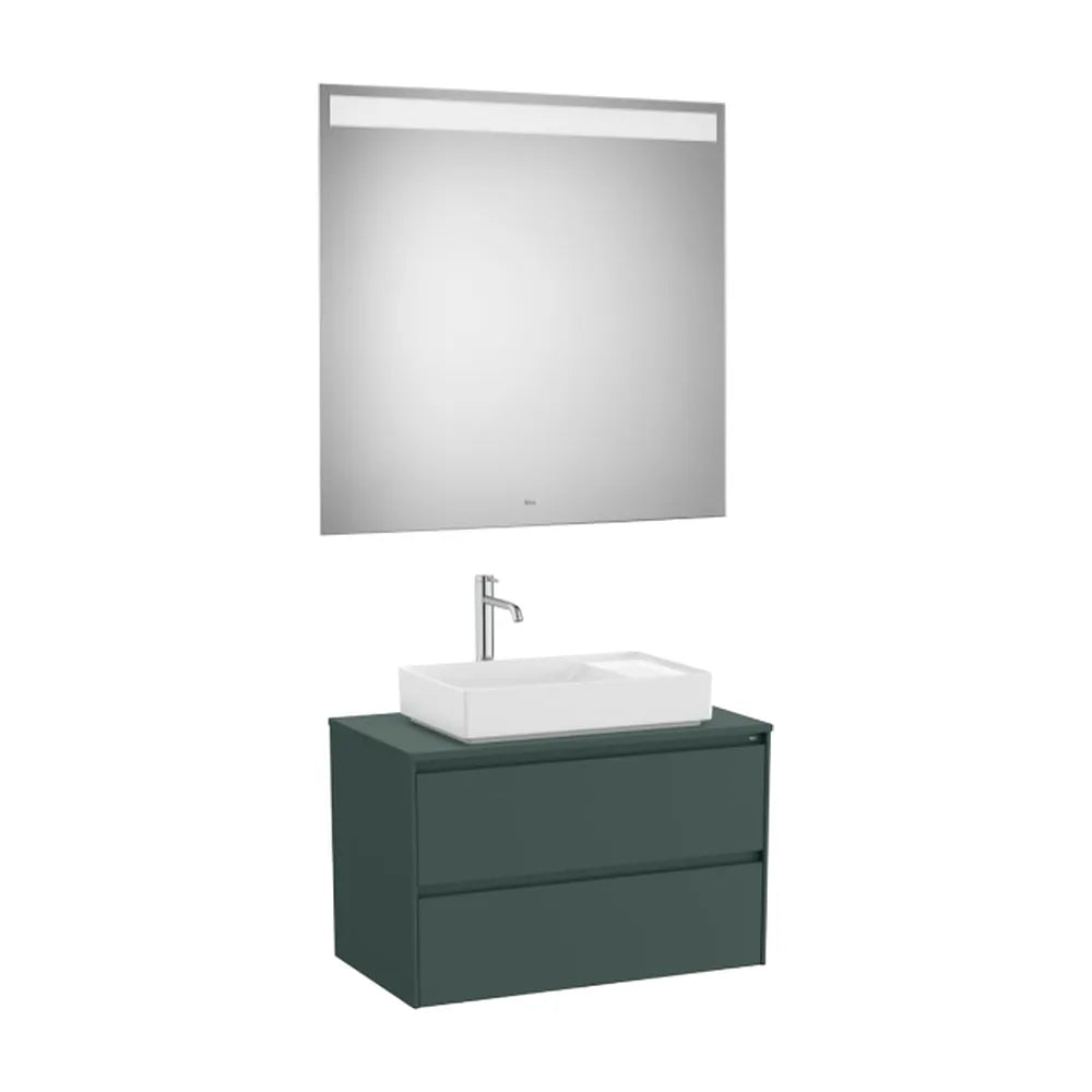 Conjunto de Baño con Mueble de 2 Cajones Verde Montaña de 80 cm Colección Ona Roca - Vista 2