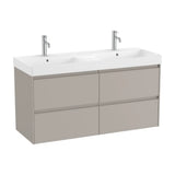 Bathroom Vanity Unit con Doble Lavabo y 4 Cajones Arena Mate de 120 cm Colección Ona Roca
