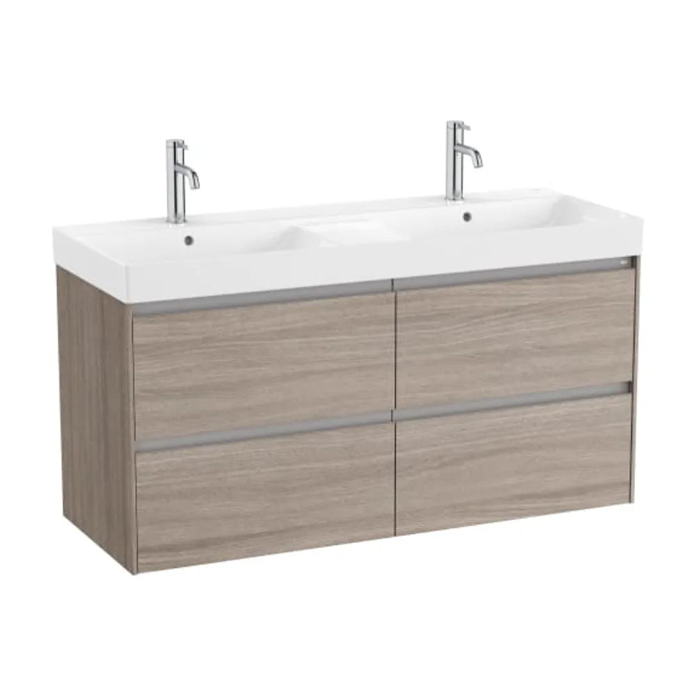 Mueble de Baño con Doble Lavabo y 4 Cajones Olmo Oscuro de 120 cm Colección Ona Roca - Vista 1