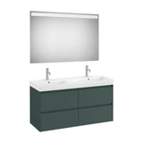 Conjunto de baño de doble lavabo de 120 cm con un acabado en color verde montaña Ona Roca