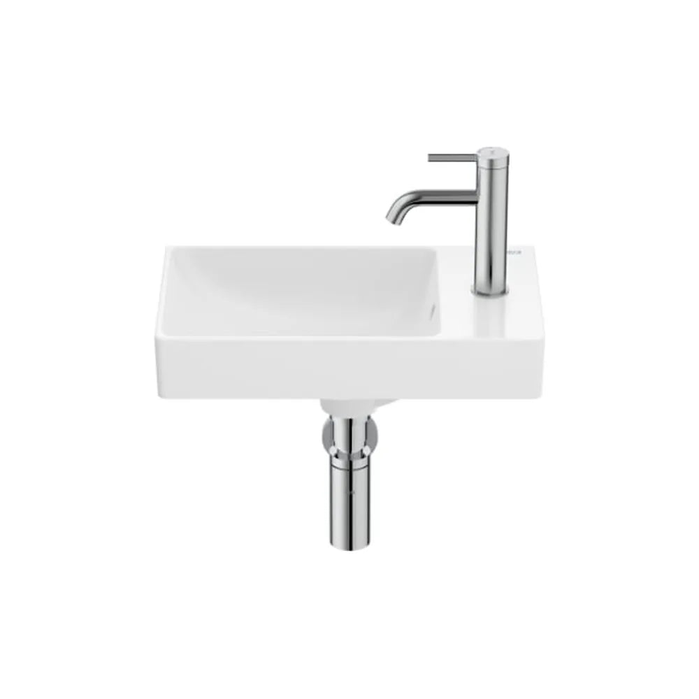 Lavabo mural de fineceramic de 45 cm con un acabado en color blanco brillante Ona Roca - Vista 1
