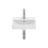 Lavabo mural en porcelaine blanc brillant de 40 cm bac centré avec orifice pour robinetterie Ona Roca