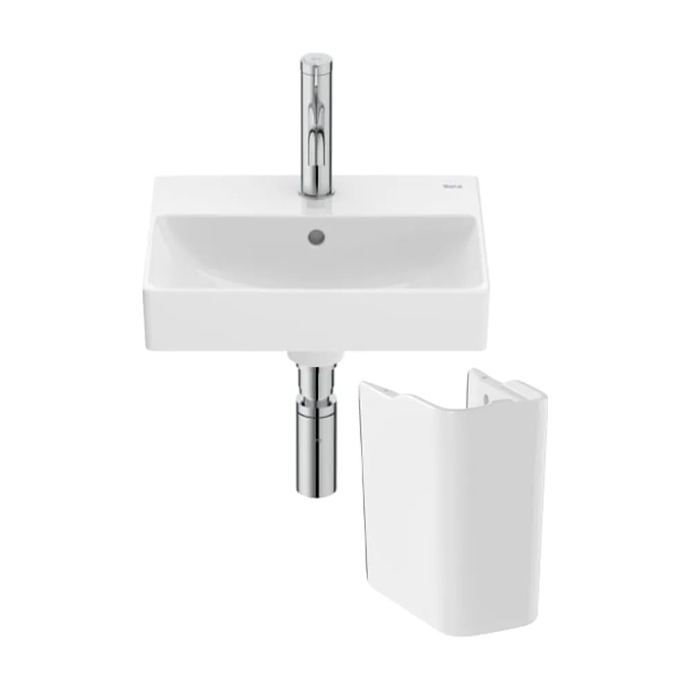 Lavabo Mural de Fineceramic con Semi Pedestal Ona 40 cm Blanco Roca - Vista 2