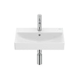 Lavabo compacto mural de porcelana de 55 cm con un acabado en color blanco Ona Roca