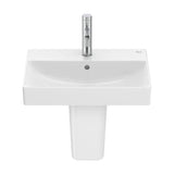 Lavabo Mural de Fineceramic con Semi Pedestal Ona 50 cm Blanco Roca