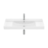 Lavabo mural de porcelana con diseño rectangular en acabado color blanco Ona Roca