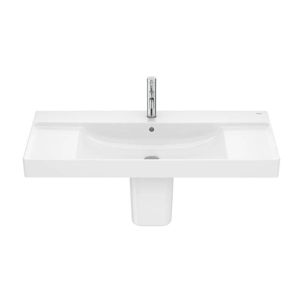 Lavabo Mural de Porcelana con Semipedestal Ona 100 cm Blanco Roca - Vista 1