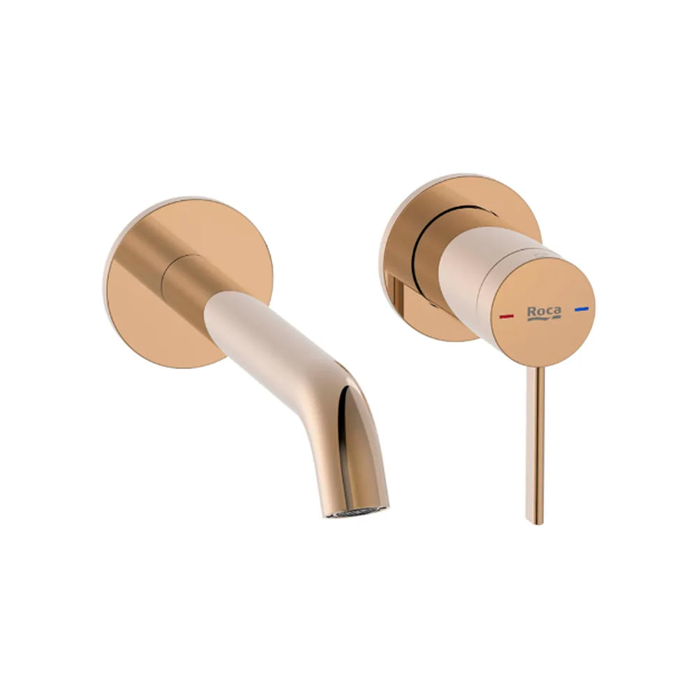 Grifo monocomando para lavabo empotrable y con acabado color oro rosado Ona Roca - Vista 1