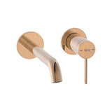 Grifo monocomando para lavabo empotrable y con acabado color oro rosado Ona Roca
