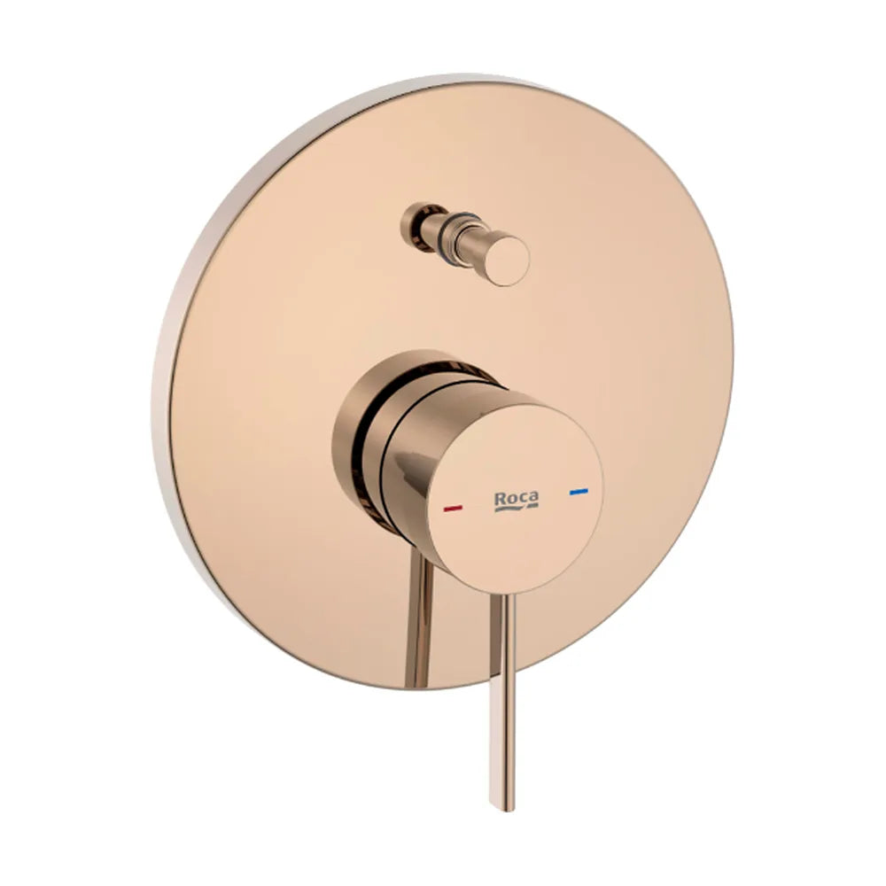 Grifo monocomando empotrable de ducha con inversor de 16 cm color oro rosado Ona Roca - Vista 1