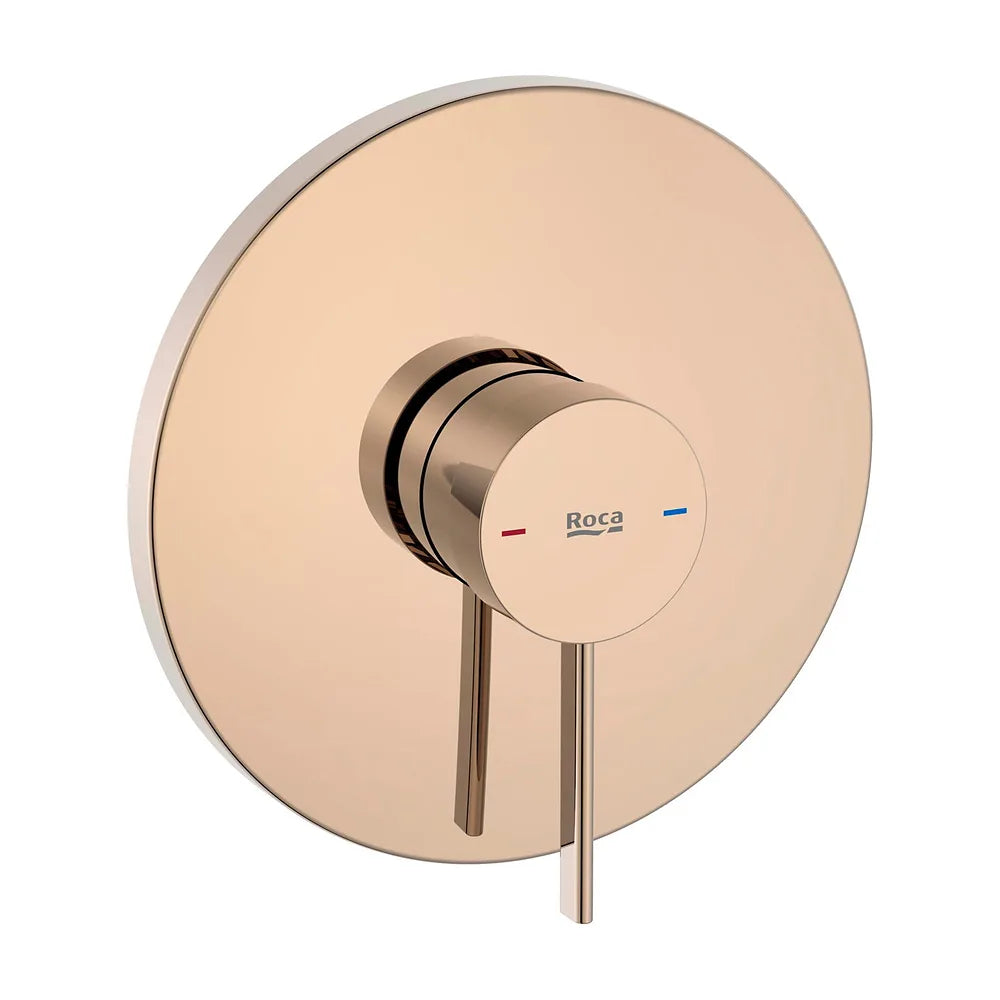 Grifo monomando para ducha 16cm de diámetro empotrable y de color oro rosado Ona Roca - Vista 1