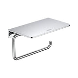 Portarrollo de pared de metal con tapa en acabado color cromado Hotels Round Roca