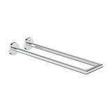 Toallero Doble de Metal con Diseño Recto en Color Cromado Round Hotels Roca