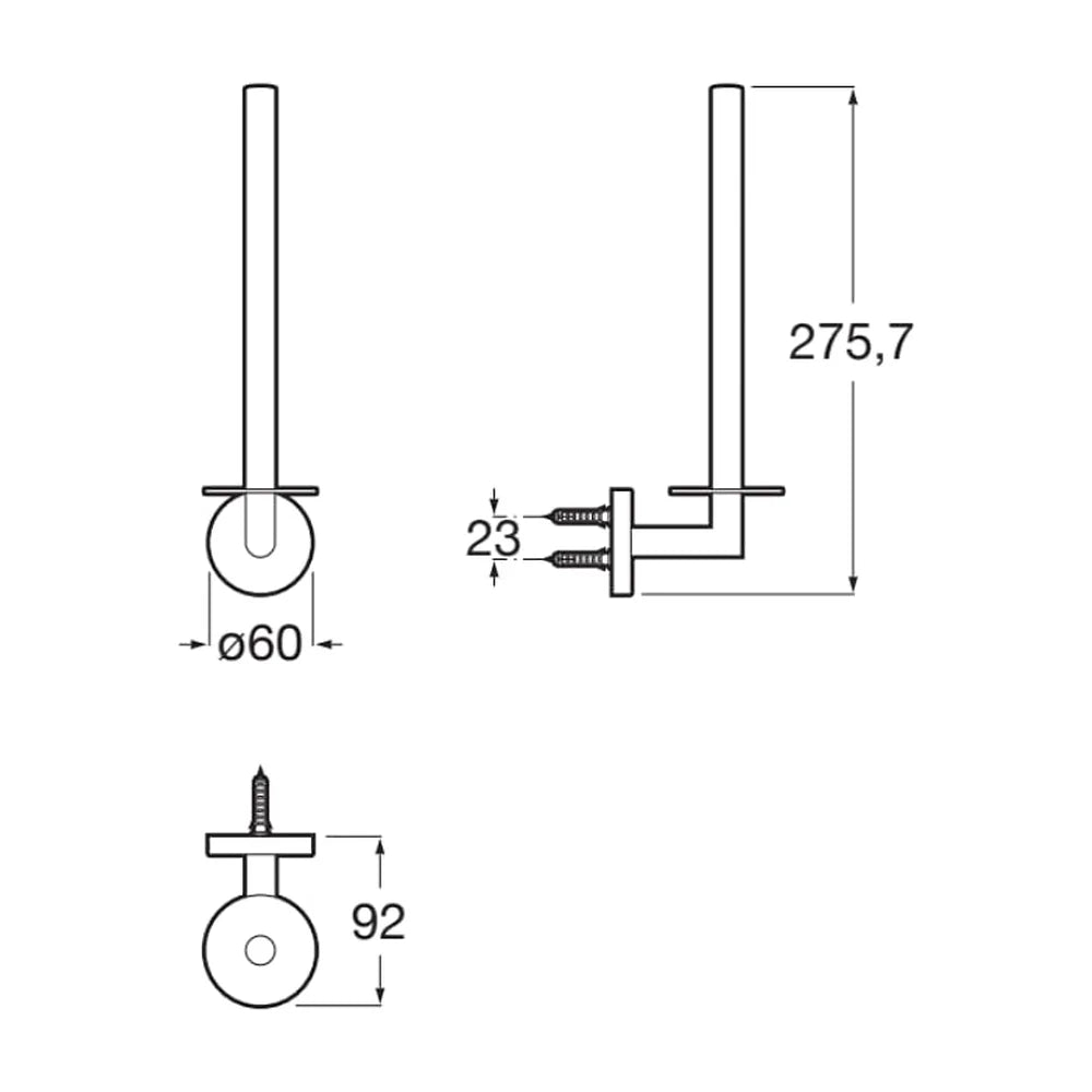 Portarrollo de reserva doble de metal con un acabado en color negro Hotels Round Roca - Vista 2