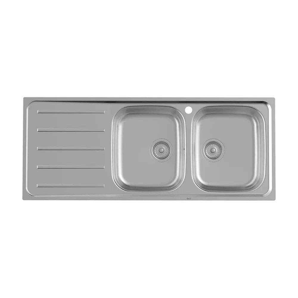 Fregadero de acero inoxidable de 120 cm con escurridor a la izquierda Victoria Roca - Vista 1