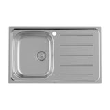 Fregadero de acero inoxidable de 80 cm con escurridor a la derecha Victoria Roca