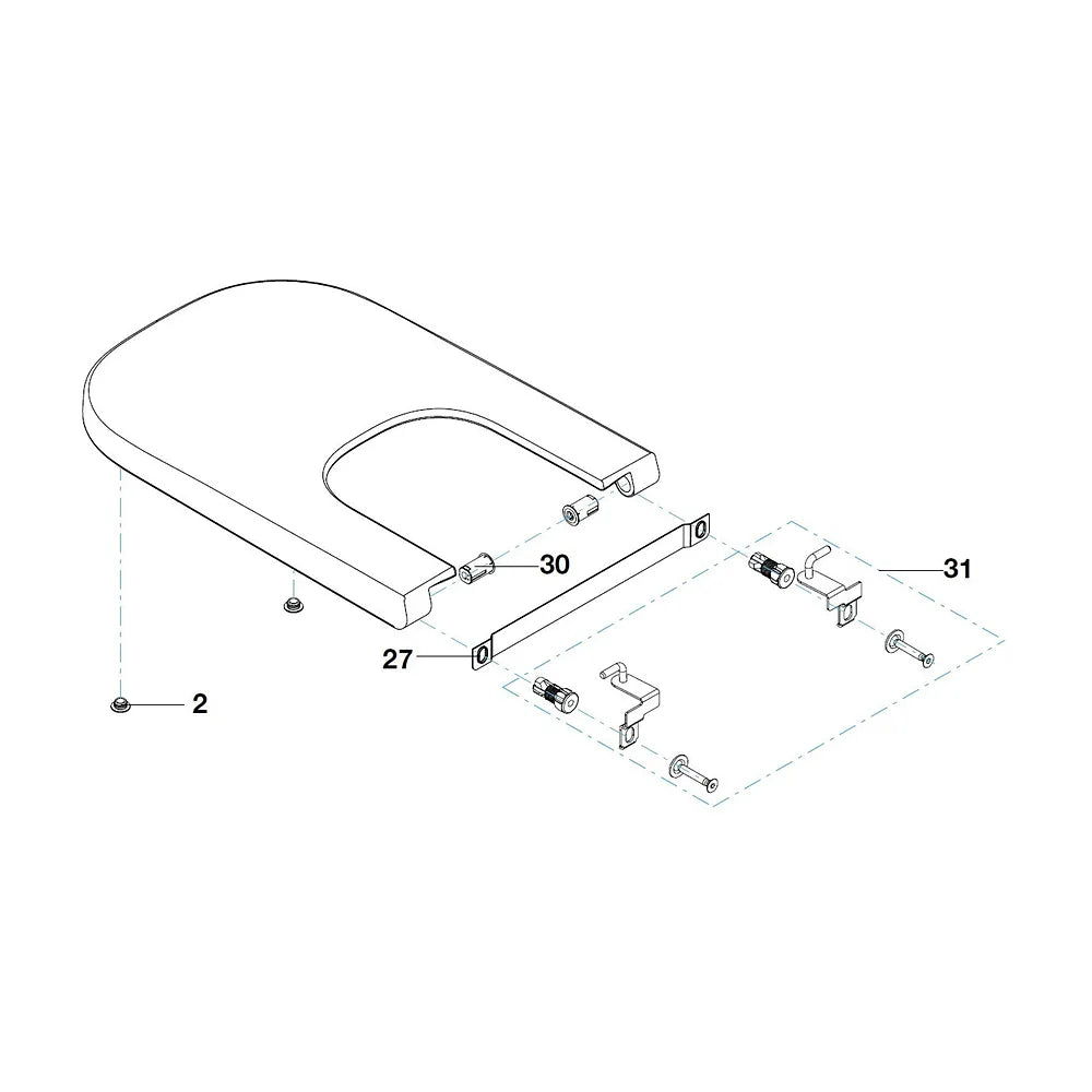 Tapa para bidé fabricado con Supralit® y bisagras de acero inoxidable The Gap de Roca - Vista 2