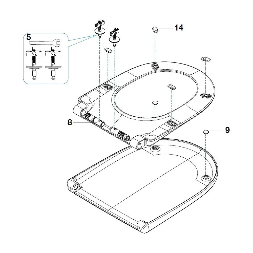 Tapa y asiento para inodoro de Supralit® con caída amortiguada y un diseño circular Ona Roca - Vista 4