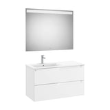 Conjunto lavabo a izquierda de 100 cm con un acabado en color blanco mate Aleyda Roca