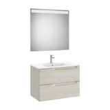 Centered Washbasin Set Wood Aleyda 80 cm White Roca