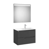 Conjunto Lavabo a Derecha Aleyda 80 cm Negro Mate Roca