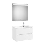 Conjunto Lavabo a Derecha Aleyda 80 cm White Mate Roca