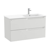 Bathroom Vanity Unit with Basin a Derecha Gris Piedra de 100 cm Colección Aleyda Roca