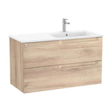 Bathroom Vanity Unit with Basin a Derecha Madera de 100 cm Colección Aleyda Beige Roca