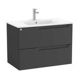 Mueble de Baño con Lavabo Centrado de 80 cm Colección Aleyda Negro Mate Roca