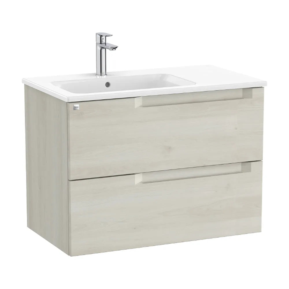 Mueble de Baño con Lavabo a Izquierda Madera de 80 cm Colección Aleyda Blanco Roca - Vista 1