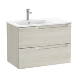 Bathroom Vanity Unit with Basin a Izquierda Madera de 80 cm Colección Aleyda White Roca