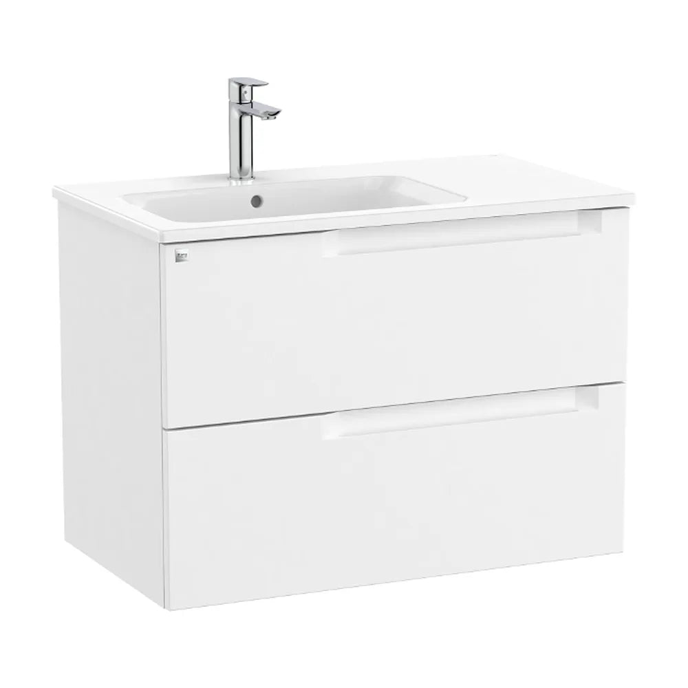 Mueble de baño con lavabo a izquierda de 80 cm de ancho en color blanco mate Aleyda Roca - Vista 1