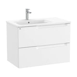 Bathroom Vanity Unit with Basin a Izquierda de 80 cm Colección Aleyda White Mate Roca
