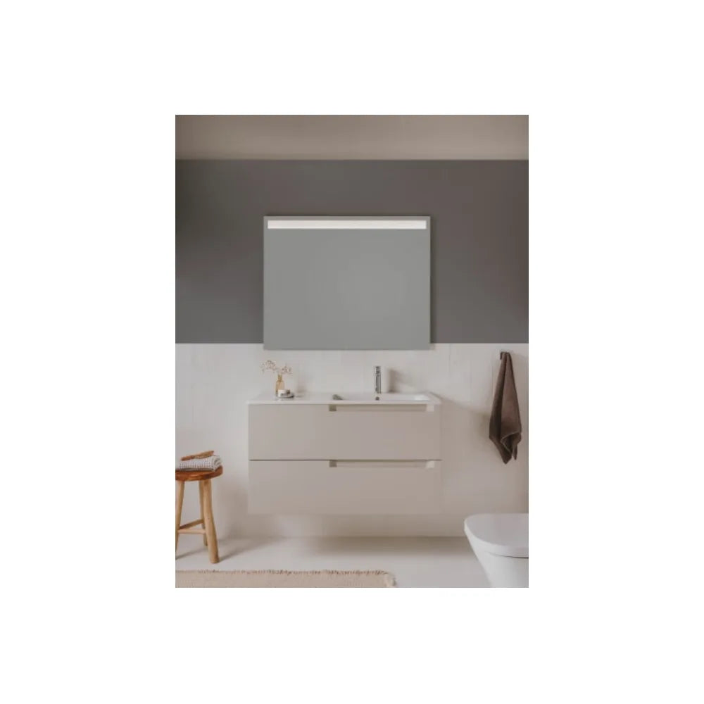 Mueble de baño con lavabo a izquierda de 80 cm de ancho en color blanco mate Aleyda Roca - Vista 2