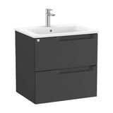 Bathroom Vanity Unit with Basin Centrado de 60 cm Colección Aleyda Negro Mate Roca