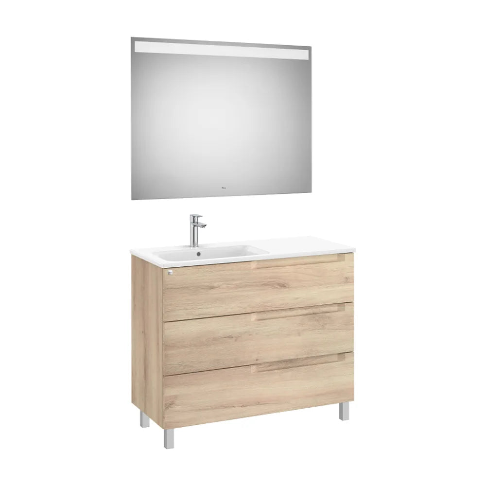 Conjunto Lavabo a Izquierda Madera Aleyda 100 cm Beige Roca - Vista 1