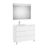 Conjunto lavabo a izquierda 100 cm con un acabado en color blanco mate Aleyda Roca