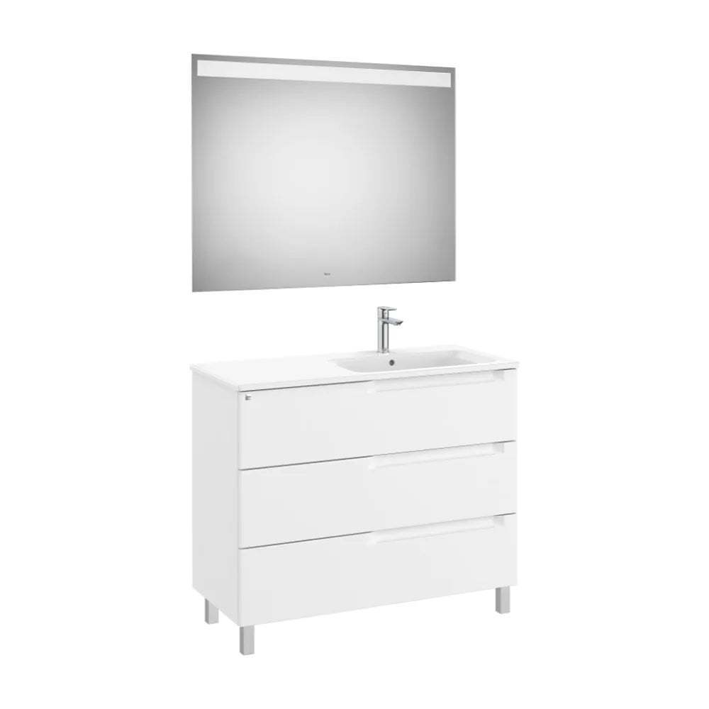 Conjunto Lavabo a Derecha Aleyda 100 cm Blanco Mate Roca - Vista 1
