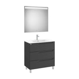 Conjunto Lavabo Centrado Aleyda 80 cm Negro Mate Roca