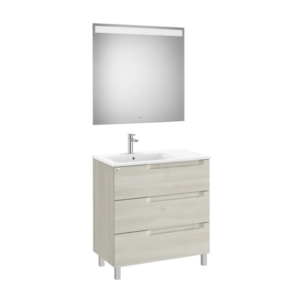 Conjunto Lavabo a Izquierda Madera Aleyda 80 cm Blanco Roca - Vista 1