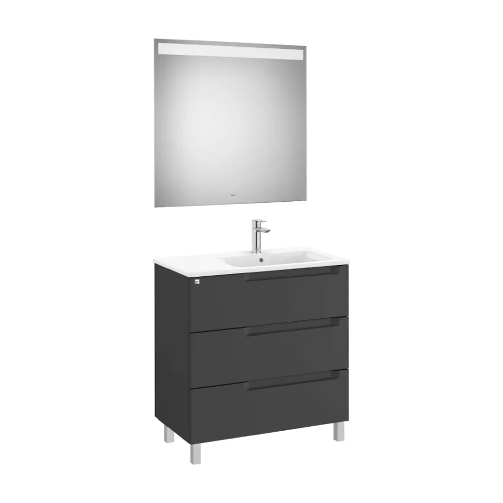Conjunto Lavabo a Derecha Aleyda 80 cm Negro Mate Roca - Vista 1