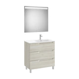 Conjunto Lavabo a Derecha Madera Aleyda 80 cm White Roca