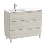 Meuble de Salle de Bains Avec Bac À Gauche Couleur Blanc Bois Aleyda 100 cm Roca