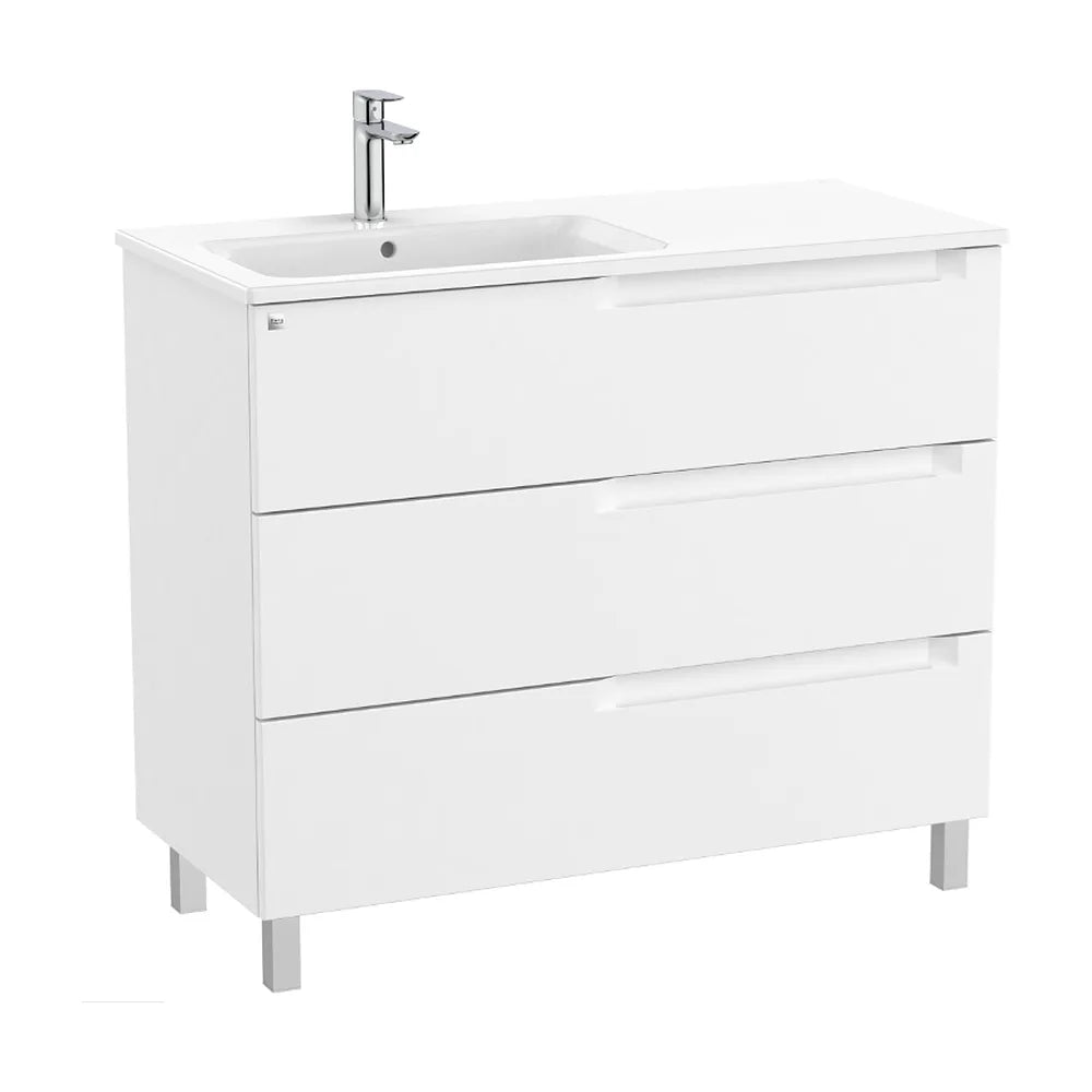 Mueble de baño con lavabo a la izquierda de 100 cm de ancho en color blanco mate Aleyda Roca - Vista 1