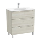 Bathroom Cabinet with Centered Washbasin Wood 80 cm Aleyda Collection White Roca