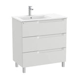 Bathroom Vanity Unit with Basin a la Izquierda Gris Piedra de 80 cm Colección Aleyda Roca