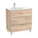 Bathroom Vanity Unit with Basin a la Izquierda Madera de 80 cm Colección Aleyda Beige Roca