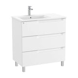 Bathroom Cabinet with Left Washbasin 80 cm Aleyda Collection Matte White Roca