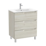 Bathroom Cabinet with Centered Washbasin Wood 70 cm Aleyda Collection White Roca